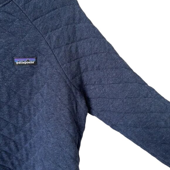 Patagonia Organic Cotton Quilt Crew Neck Navy Blue Small Long Sleeve Pullover - Picture 4 of 6